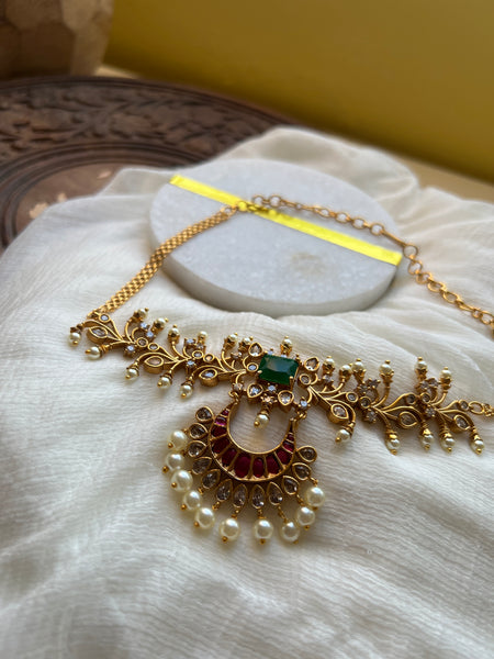 Kemp Chaandbali necklace with small Chaandbalis