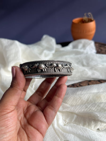 Oxidised elephant kada