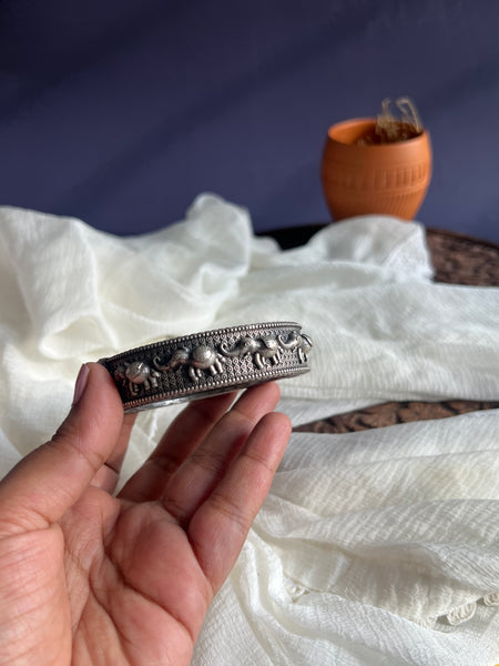 Oxidised elephant kada