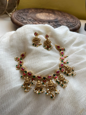 Kundan Lakshmi necklace with earrings