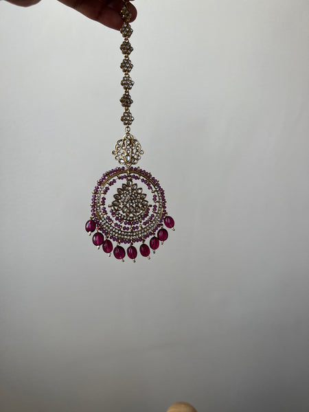 Wine colour polki like chaandbalis