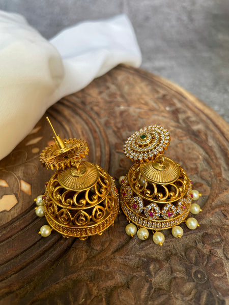 Ad cutwork Jhumkas Jumbo and mini