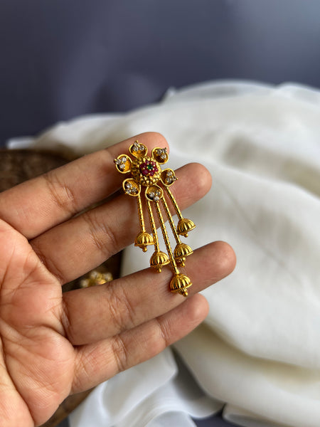 Antique stone flower studs