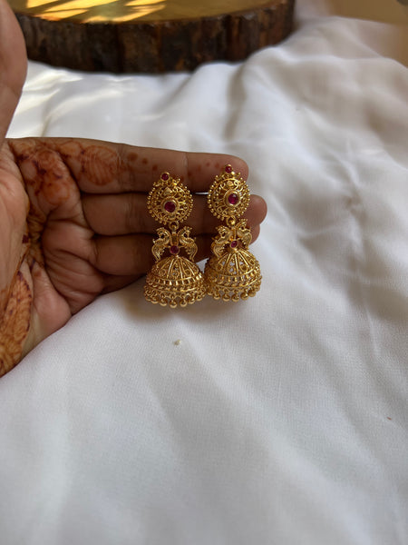 Gold like cutwork Jhumkas