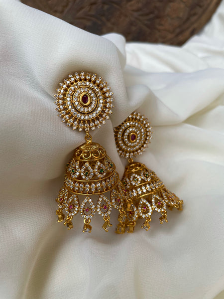 Ad cutwork Jumbo jhumkas