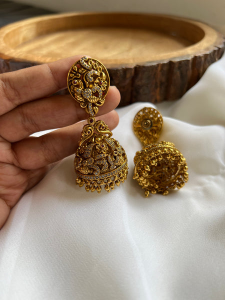 Nagas bridal peacock jhumkas