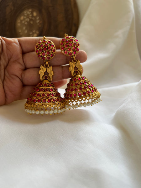 Kemp peacock jumbo Jhumkas