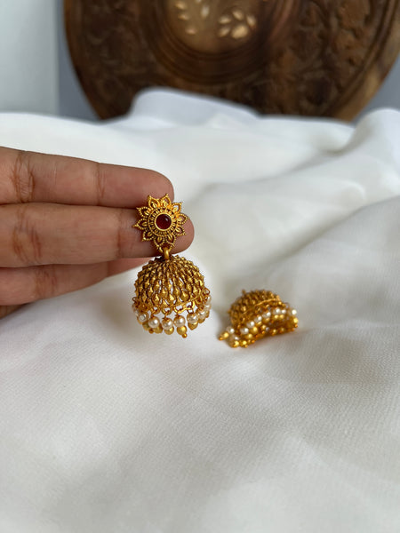 Matte flower Jhumka