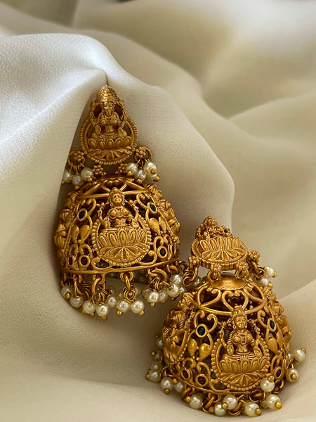 Lakshmi matte cutwork jhumkas