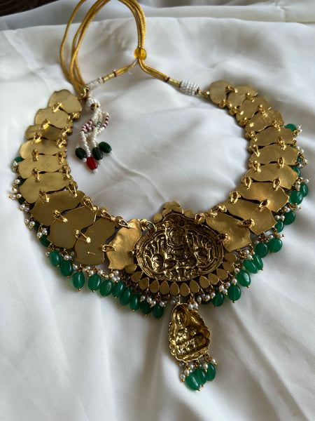 Antique polish Nagas Lakshmi necklace with earrings