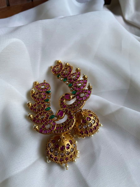 Kemp peacock Earcuff Jhumkas