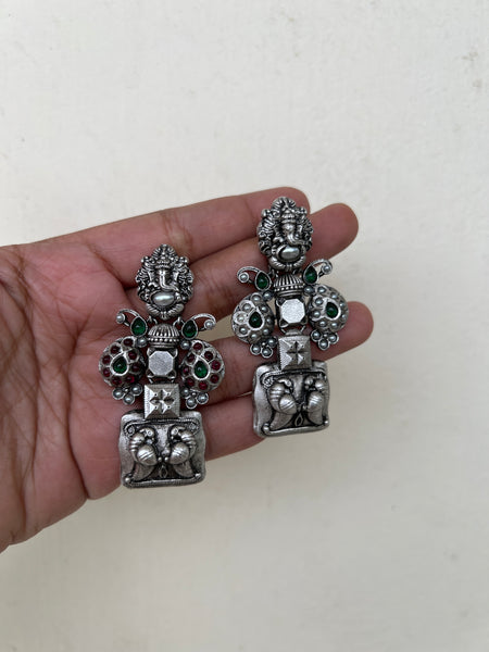 Ganesha kemp oxidised earrings