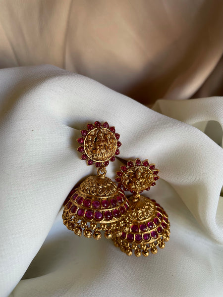 Lakshmi round kemp jhumkas