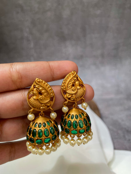 Mayoora kemp Jhumkas