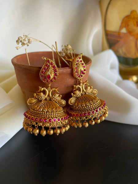 Manga stud bridal jhumkas  -II