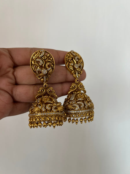 Nagas bridal peacock jhumkas