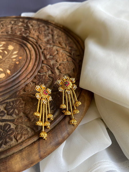 Antique stone flower studs