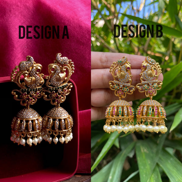 Bridal cutwork peacock Jhumkas