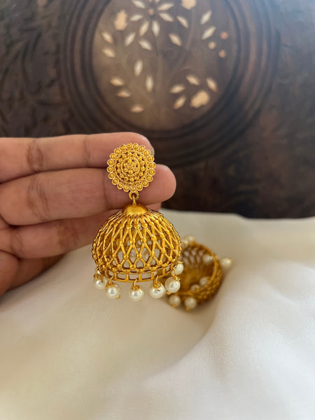 Cutwork jhumkas jumbo