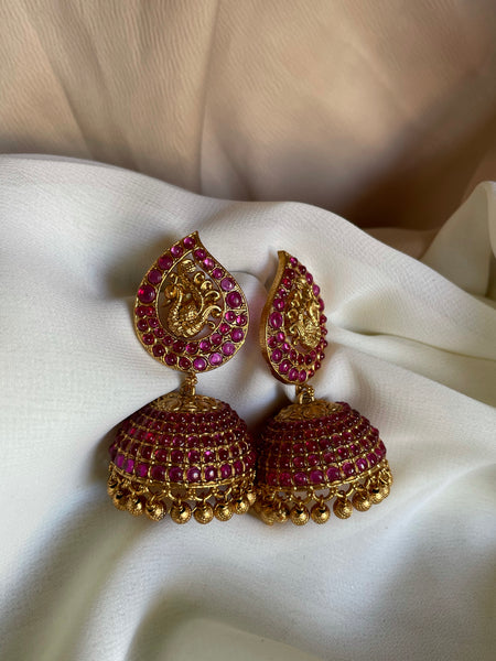 Manga kemp Peacock jhumkas