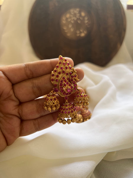 Kemp peacock layer jhumkas