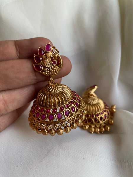 Peacock bridal kemp Jhumkas
