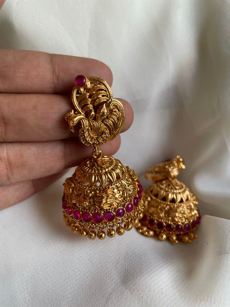 Bridal peacock kemp jhumkas