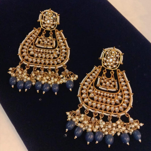 Kundan lookalike Chaandbalis with beads