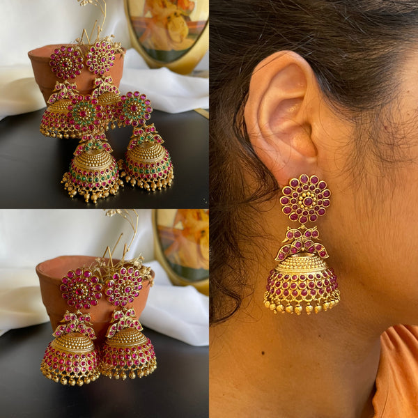 Kemp flower jhumkas