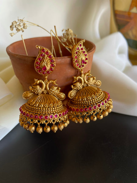 Manga stud bridal jhumkas  -II