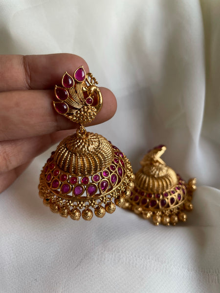 Peacock bridal kemp Jhumkas