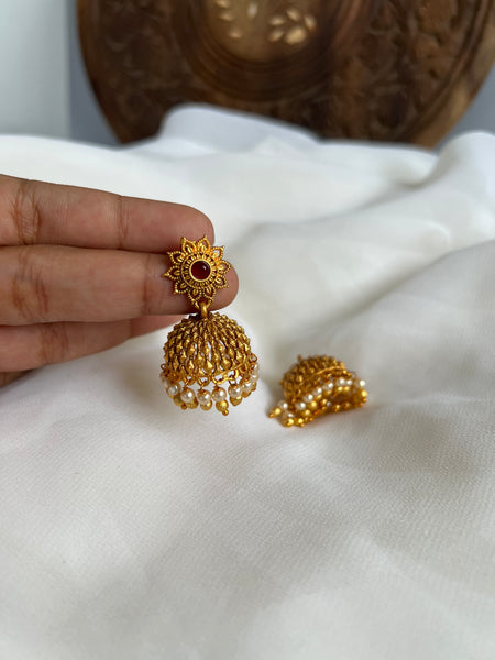 Matte flower Jhumka