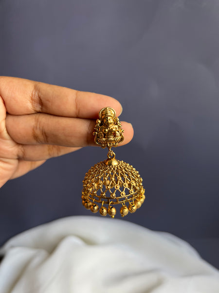 Lakshmi cutwork Jhumkas