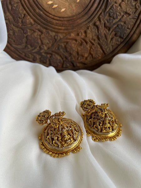Premium gold like Lakshmi Temple jhumkas