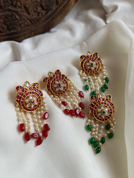 Kemp peacock chakra studs with bead work