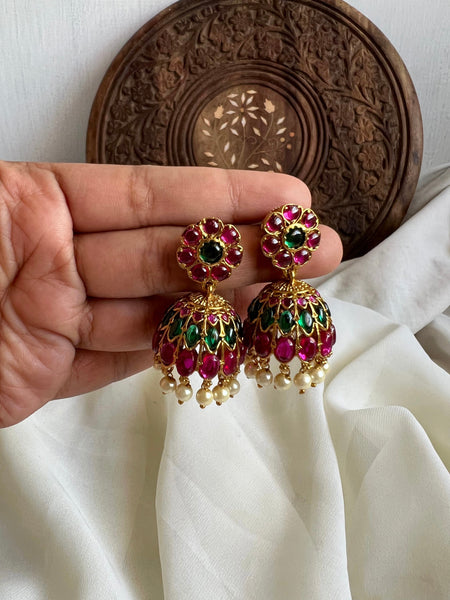 Premium kemp flower Jhumkas