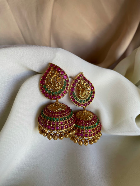 Manga kemp Peacock jhumkas