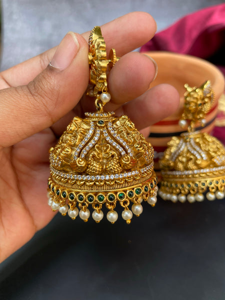 Bridal Lakshmi ad stone Jhumkas