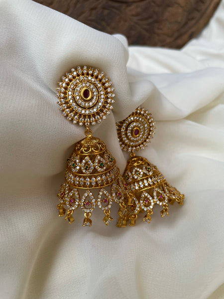 Ad cutwork Jumbo jhumkas