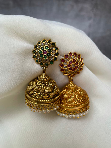 Kemp flower Nagas Jhumkas - 4 Colors