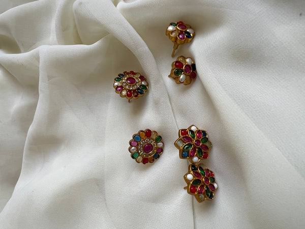 Navaratna flower studs