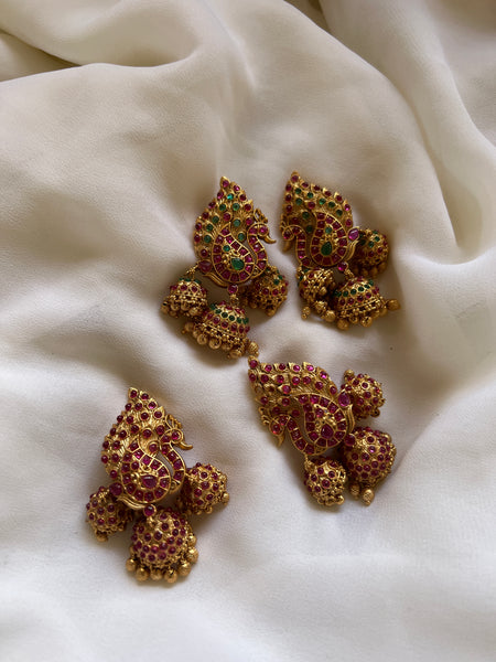 Kemp peacock layer jhumkas