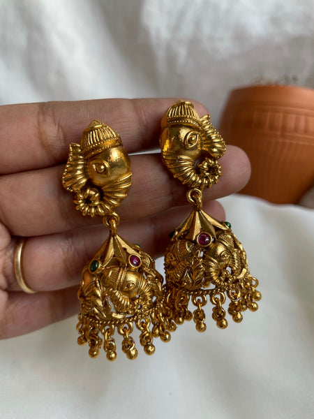 Elephant temple jhumkas