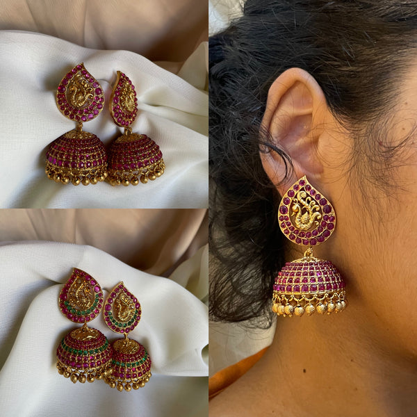 Manga kemp Peacock jhumkas
