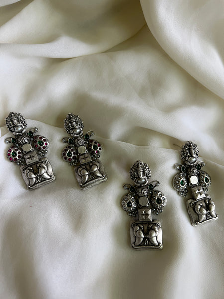 Ganesha kemp oxidised earrings