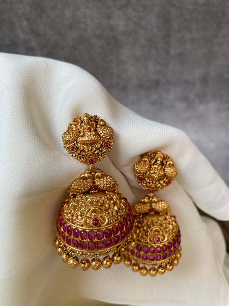 Lakshmi peacock kemp jhumkas
