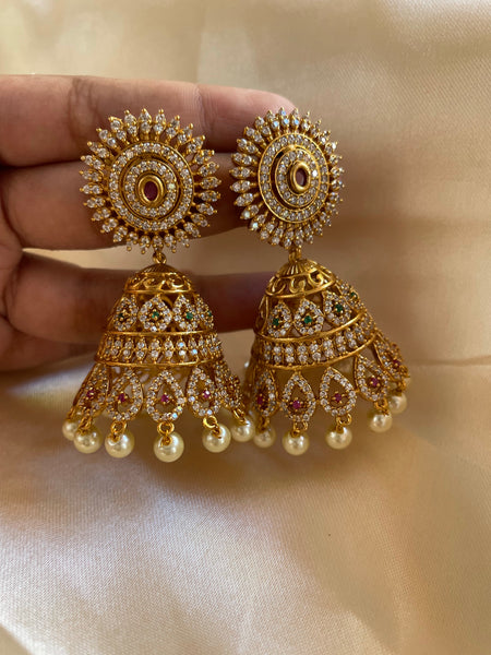 Ad cutwork Jumbo jhumkas