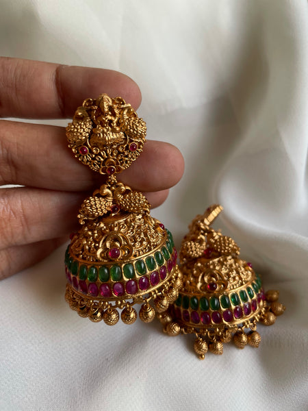 Lakshmi peacock kemp jhumkas