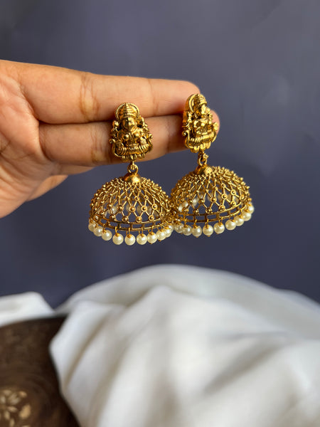 Lakshmi cutwork Jhumkas