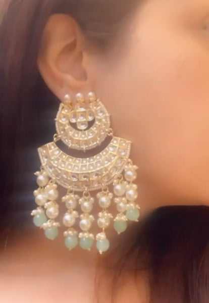 Double Chaand pearl Balis